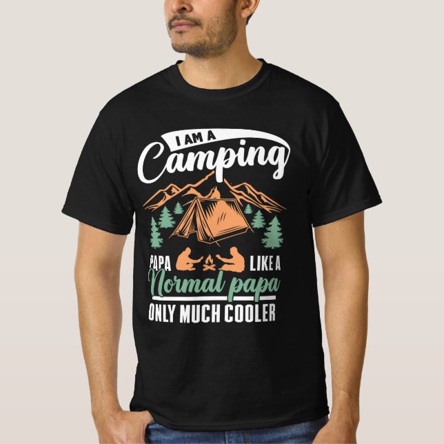 I am a camping papa Dad Mens Funny camping lover T-Shirt (Front)