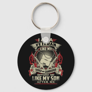 I AM A CANADIAN VETERAN LIKE MY FATHER BEFORE ME 3 KEYCHAIN
