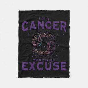 I Am A Cancer Zodiac Sign Graphic Art Crab Horosco Fleece Blanket
