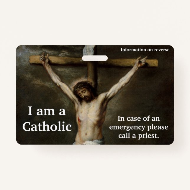 I am a Catholic Custom ID Card Badge (Front)