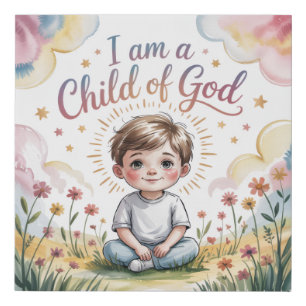 I AM A Child of God Art Faux Canvas Print
