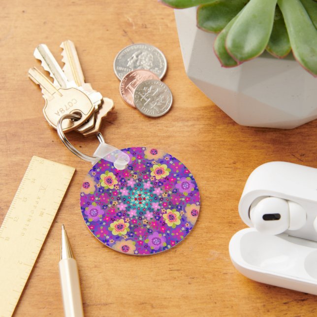 I Am A Child of God Boho Flowers Pretty Keychain (Desk)