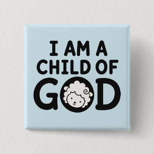 I AM A CHILD OF GOD Christian Baby Shower Gift Button
