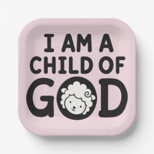 I AM A CHILD OF GOD Christian Baby Shower Gift Paper Plates