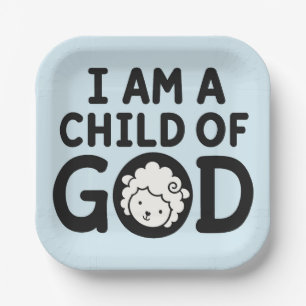 I AM A CHILD OF GOD Christian Baby Shower Gift Paper Plates