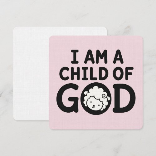 I AM A CHILD OF GOD | Christian Baby Shower Gift Thank You Card