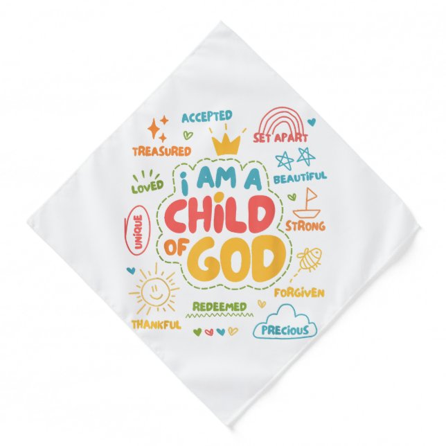 I am a Child of God Christian Retro Jesus Faith De Bandana (Front)