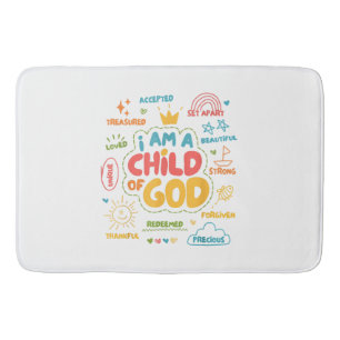 I am a Child of God Christian Retro Jesus Faith De Bath Mat