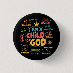 I am a Child of God Christian Retro Jesus Faith De Button