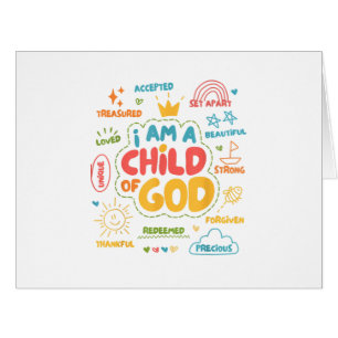 I am a Child of God Christian Retro Jesus Faith De Cards