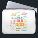I am a Child of God Christian Retro Jesus Faith De Laptop Sleeve<br><div class="desc">I am a Child of God Christian Retro Jesus Faith Design Gifts</div>