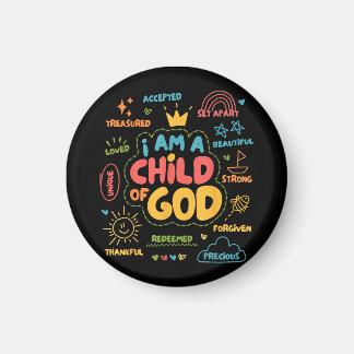I am a Child of God Christian Retro Jesus Faith De Magnet
