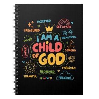 I am a Child of God Christian Retro Jesus Faith De Notebook