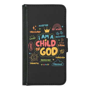 I am a Child of God Christian Retro Jesus Faith De Samsung Galaxy S5 Wallet Case
