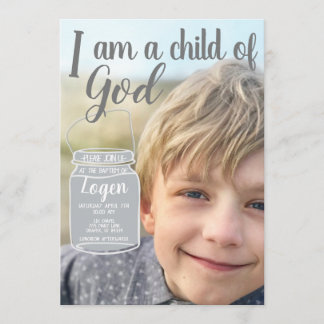 I am a child of god Custom Baptism Invitation