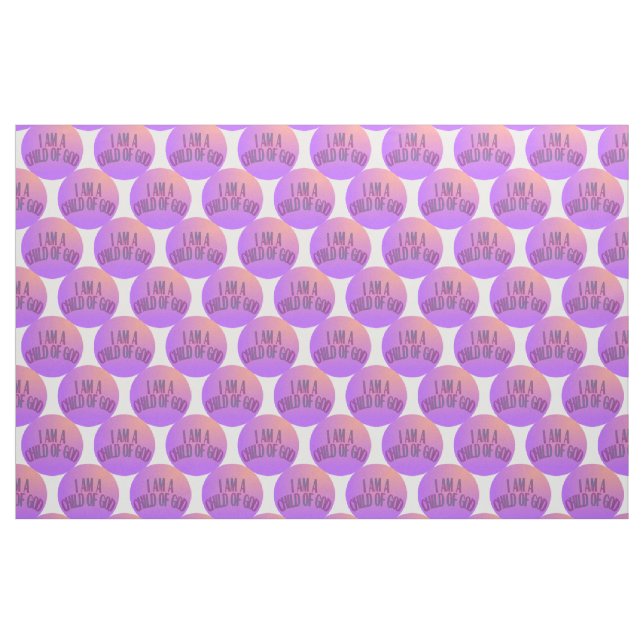 I Am a Child of God Purple Dotted Fabric (Fat Quarter)