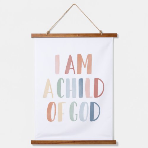 I am a Child of God Rainbow Kids Room Decor Hanging Tapestry
