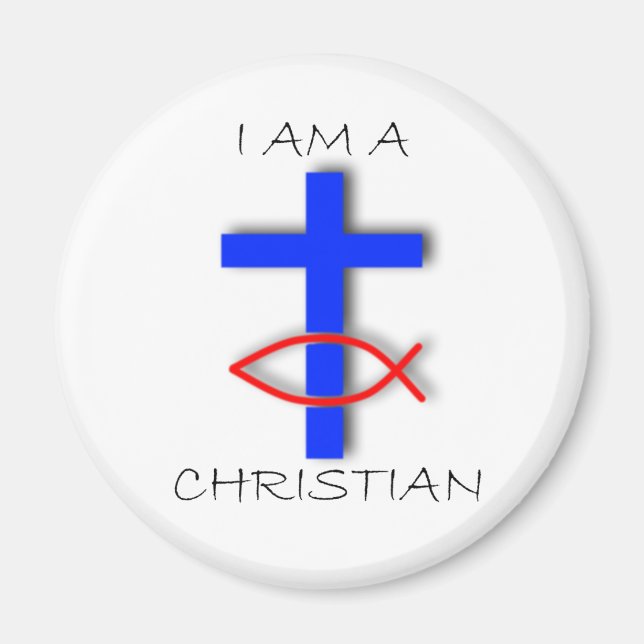 I Am A Christian Circle Magnet (Front)