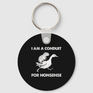 I Am A Conduit For Nonsense Capybara Goose Meme Keychain