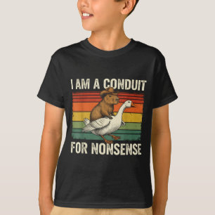I Am A Conduit For Nonsense Funny Capybara Goose M T-Shirt