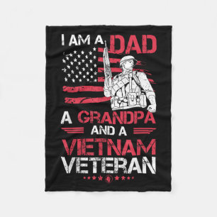 I Am A Dad A Grandpa And A Vietnam Veteran Cool Qu Fleece Blanket