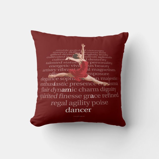 I Am A Dancer Throw Pillow (Front)