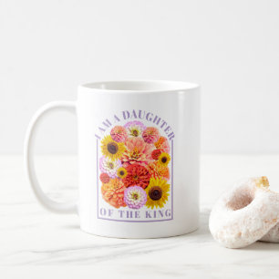 I Am a Daughter of the King Floral Affirmation Coffee Mug