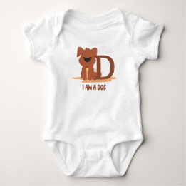 I Am A Dog Funny Letter D Baby Bodysuit