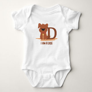 I Am A Dog Funny Letter D Baby Bodysuit