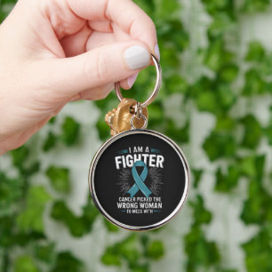 I Am A Fighter Cancer Picked The Wrong Woman Keychain