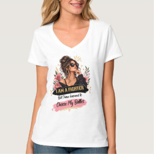 I Am A Fighter Choose My Battles Floral T-Shirt