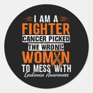 I Am A Fighter Leukemia Awareness 1 Classic Round Sticker