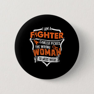 I Am A Fighter- Leukemia Cancer Awareness Supporte Button