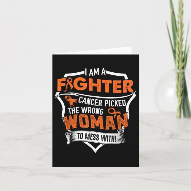 I Am A Fighter- Leukemia Cancer Awareness Supporte Card (Front)