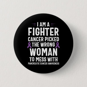 I Am A Fighter Pancreatic Cancer Awareness Button