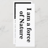 "I am a force of Nature" Intention Card (Front/Back)