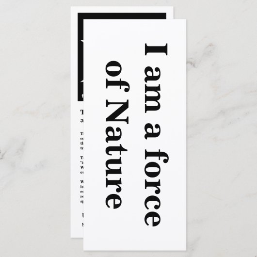 "I am a force of Nature" Intention Card (Front/Back)