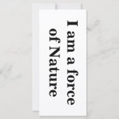 "I am a force of Nature" Intention Card (Front)