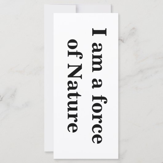"I am a force of Nature" Intention Card (Front)