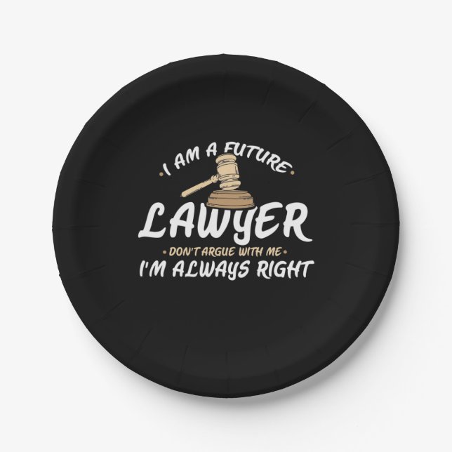 I Am A Future Lawyer Paper Plates (Front)
