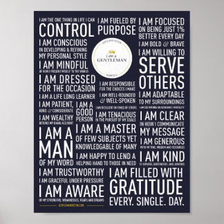 I Am A Gentleman Manifesto Poster (Blue)