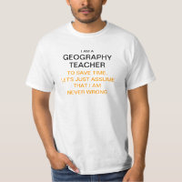 I am a geography teacher to save time, let's just T-Shirt