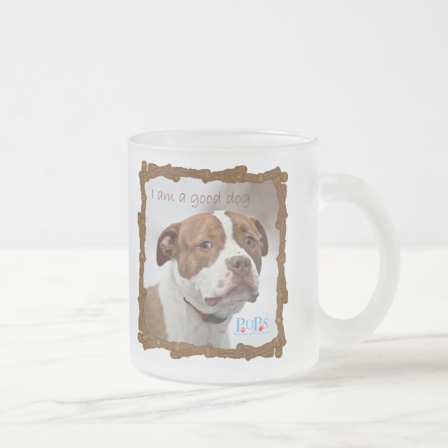 I am a Good Dog Frosted Glass Coffee Mug (Right)
