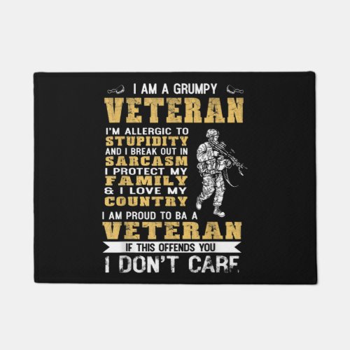 I Am A Grumpy Veteran Proud To Be Veteran Doormat