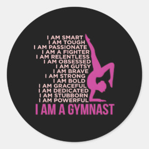 I Am A Gymnast Gymnastics Gymnastic Sports Classic Round Sticker