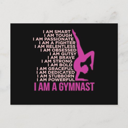 I Am A Gymnast Gymnastics Gymnastic Sports Lover G Announcement Postcard