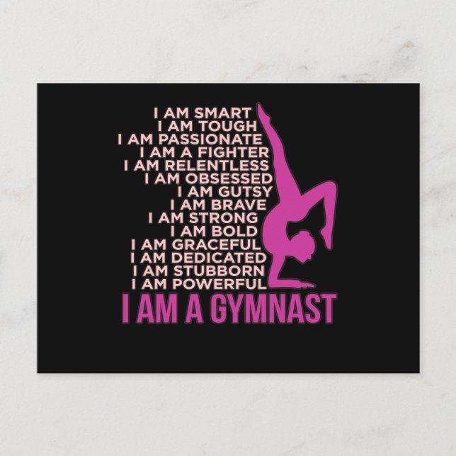 I Am A Gymnast Gymnastics Gymnastic Sports Lover G Announcement Postcard (Front)