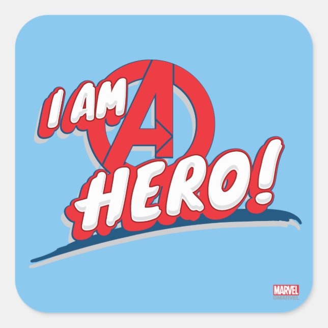 I Am A Hero! Square Sticker (Front)