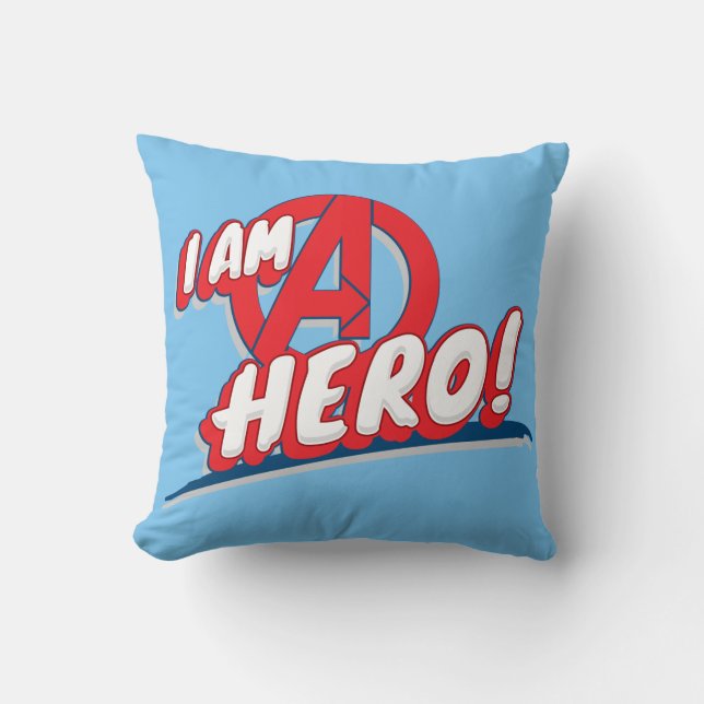 I Am A Hero! Throw Pillow (Front)