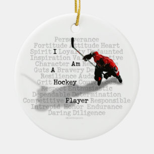I Am A Hockey Player Ceramic Ornament